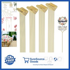 Floral Card Holder Picks 40 Gold Heart-Shaped Sticks for Centerpieces and Photos