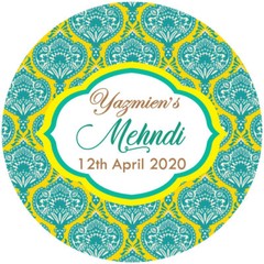 Glossy Personalised Glossy Wedding MEHNDI DHOLKI HENNA MAYUN Stickers Labels