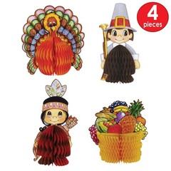 Beistle 4 Piece Thanksgiving Decorations Mini 4.5″ – 6.25″, Multicolor