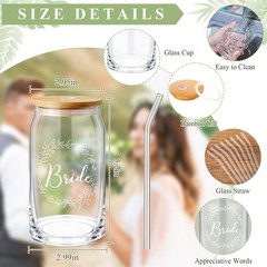 Layhit 10 Pcs Bridesmaid Gifts Proposal 16 Oz Classic, Clear