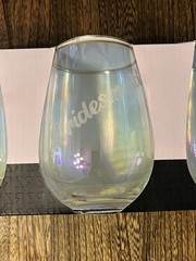 Bridal Party Etched Stemless Wine Glasses – Maid of Honor and Bridesmaid Gifts