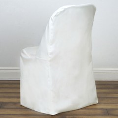 100 Ivory POLYESTER Folding Flat CHAIR COVERS Event Banquet Party Decorations
