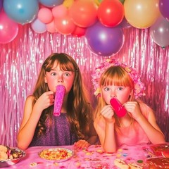 Streamers Tinsel Backdrop Curtain 8.2ft Foil Fringe Curtain for Baby 3pcs Pink