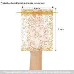 Staruby Organza Gift Bags 100Pcs Gold 1 count (Pack of 100) 5×7 INCH 100pcs