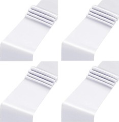 4pc 12″x 108» White Satin Table Runner Long Bright Silk Smooth Wedding Party