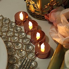 12 pcs 1.5″ tall LED Tealight Metallic Candles Lights Wedding Party Centerpieces