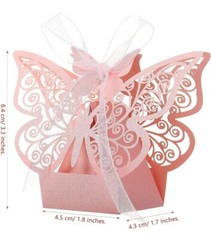 Pink Butterfly Party Favor Boxes Wedding Bridal Baby Shower