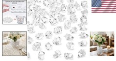 150PCS Clear Acrylic Fake Diamonds for Elegant Event Decor & Table Centerpieces