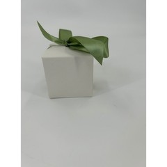50 Pack White Especially For You Favor Boxes with Green Ribbon 2.5 Inch