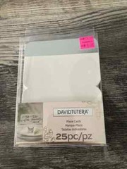 (x5) DavidTutera, Place-Cards, White & Silver, 25 pieces each