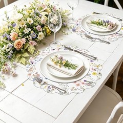 G.R.I – 50 Pcs Summer Flower Paper Place Mats, Watercolor Wildflower Butterfly