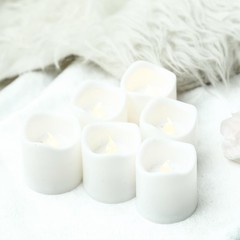 12 WHITE 2″ tall LED Votive Candles Lights Party Wedding Centerpieces Supplies