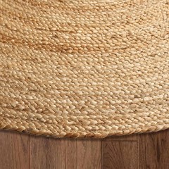 Chardin home Oval Braided Natural Fiber Jute Rug – 3×5 ft, Handcrafted Boh