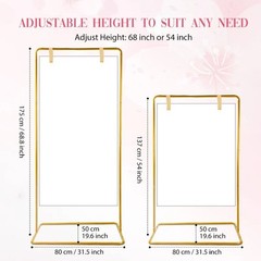 Rectangular Gold Party Arch Backdrop Frame Adjustable for Wedding Birthday