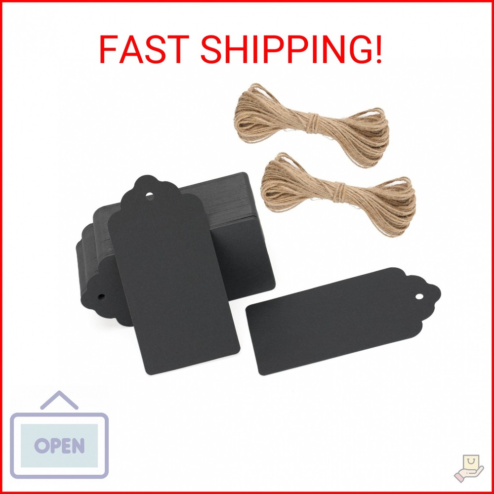 Kraft Paper Tags, 2» x 4» Paper Gift Tags with Twine for Arts and Crafts, Wedd