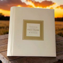Hallmark 50th Anniversary Wedding Book Memory Golden Never Used Acid Free Pages