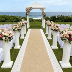 3ft x 50 ft Natural Burlap Wedding Aisle Runner,Outdoor for Wedding Ceremony …