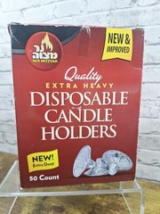 Ner Mitzvah Disposable Quality Extra Heavy Foil Candle Holders 48 Count Deep