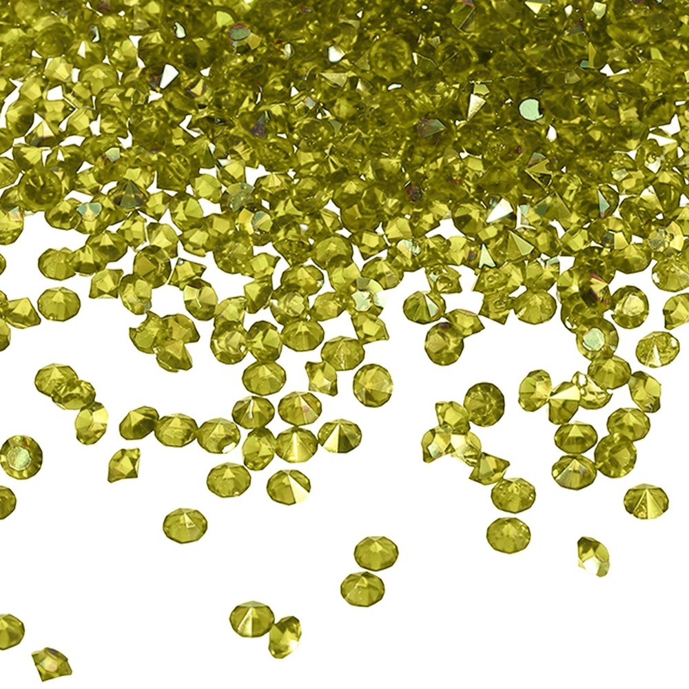 7200Pcs 3mm Wedding Table Scatter Confetti Diamond for Party, Olive Green AB