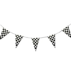 Home Outdoor Flags Bunting PE Party Pennant Flag Racing 30M Black White