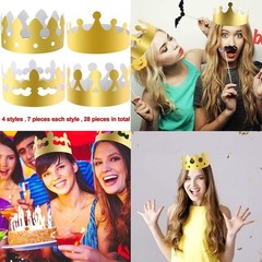 Party Hats For Coronation Celebration Gold Paper Crowns Easy To Install