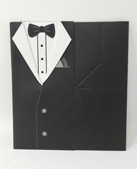 Details Accessories Wedding Favor Boxes Groom Tuxedo Suit Black White Pkg of 10