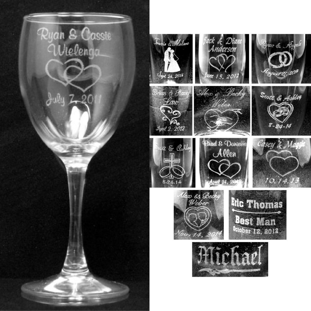 Personalized Wine Glasses Laser Engraved Wedding Party Gifts Bridesmaids Custom