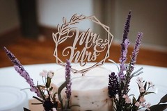 Mr and Mrs Wedding Cake Topper Wooden Wreath Cake Toppers Rustic Boho Style