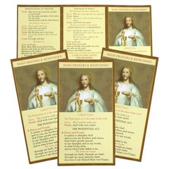 Needzo Catholic Mass Prayer and Responses Pocket Card, Laminated Card Stock, …
