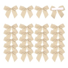 24Pcs Mini Grosgrain Ribbon Bow 2″ Self Adhesive Flower Bows Taupe