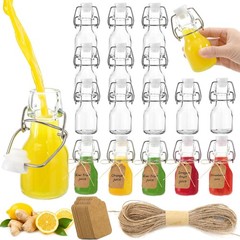 Kingrol 30 Pack 2 oz Swing Top Glass Bottles, Small Bottles with Clear