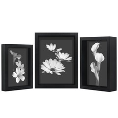 Americanflat Set of 3 Picture Frames – Includes 4×6, 5×7, 6×8 Frames – Black …