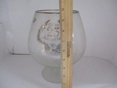 25th WEDDING Anniversary-Stemmed Glass Large Goblet Fishbowl West Virginia Glass