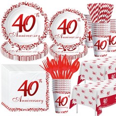 APOWBLS 40th Anniversary Decorations Tableware – Ruby Wedding