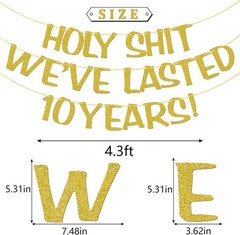 Holy We’ve Lasted 10 Years Banner, 10th Wedding Anniversary Party Decorations…