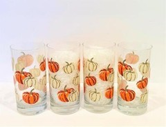 Royal Norfolk Libbey Fall Autumn Pumpkin 16oz Glasses – Set of 4