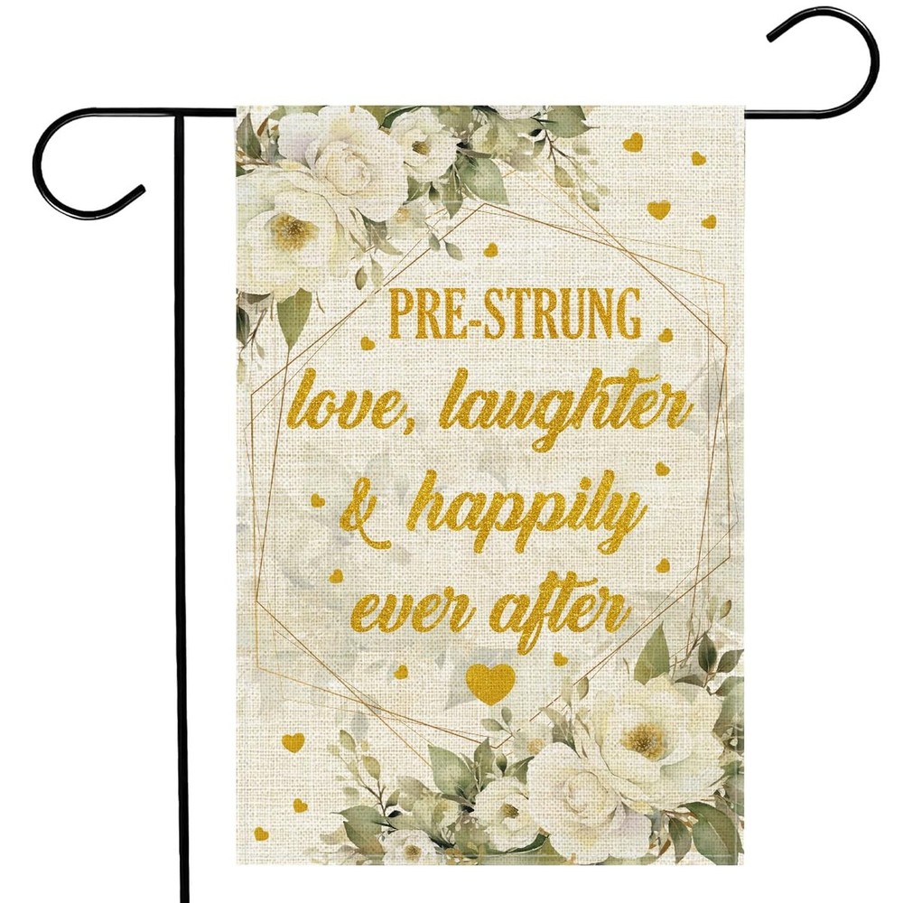 Wedding Shower Garden Flag 12×18 Inches – Bridal Shower Engagement Flags Doub…