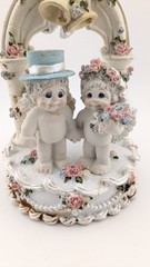 Vintage Dreamsicles Wedding Cake Topper Pastel Floral ‘Kristin’
