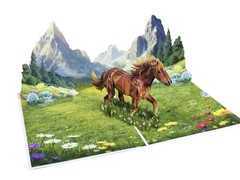 3D Horse Popup Card – Handmade Animal-Themed Paper Art for Birthday, Annivers…