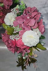 Wedding Bouquet Set, Pink, Dusty Pink, Ivory, Cream, Cascade Bouquets, Teardrop