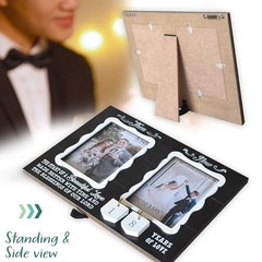 Then & Now Double Picture Frame Holds 3.5×5 brown then & now frame double