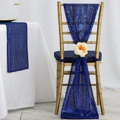Extra Wide ROYAL BLUE Premium Sequined Chair Sashes Wedding Events Decorations
