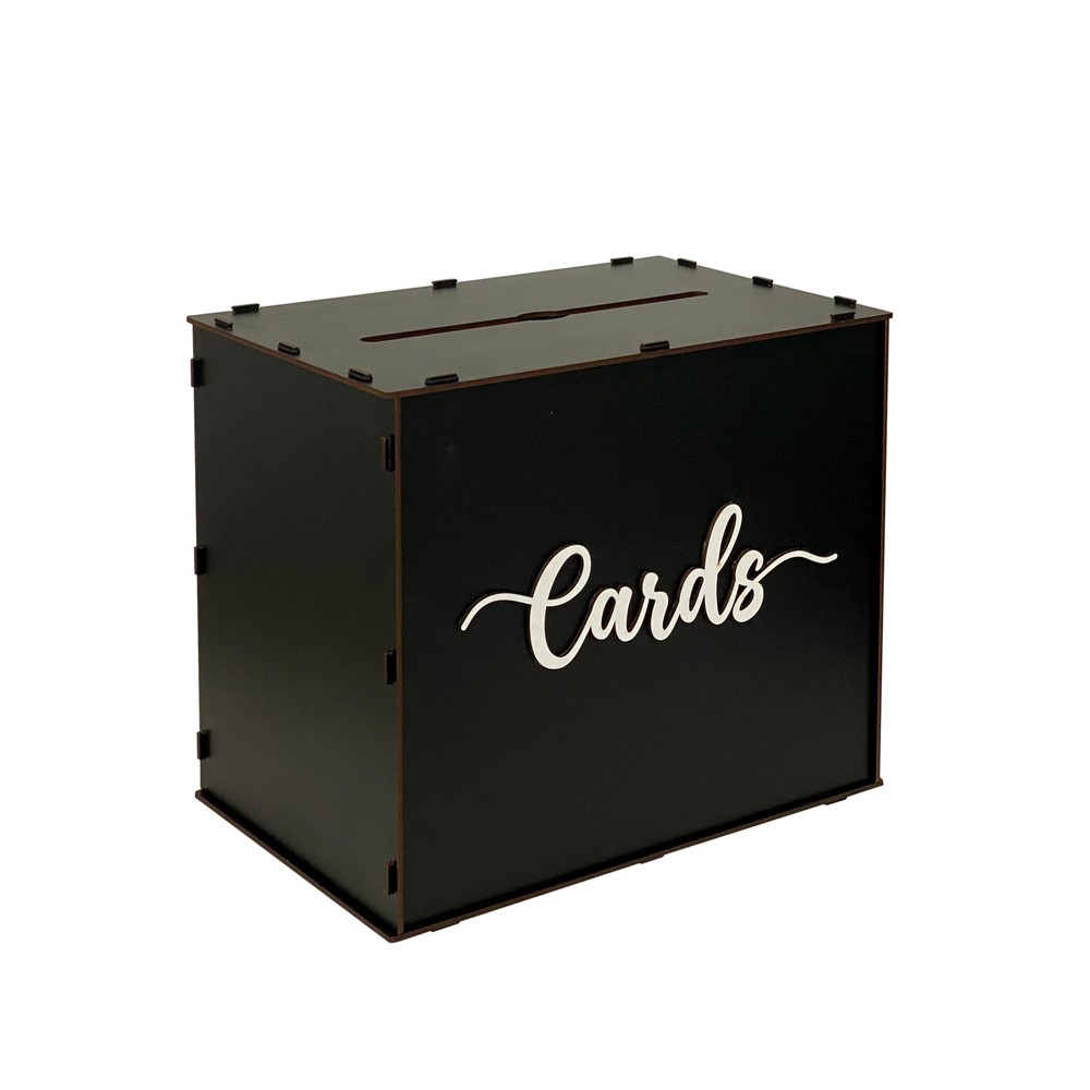 Black Wooden Card Box 12x8x10 Inch Gift Card Box Wedding Birthday Baby Shower