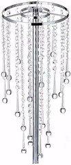 41″Tall Silver Flower Stands for Table Centerpieces w/ Crystal Beads – Set of 2