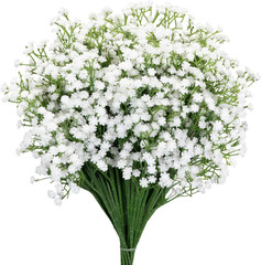 7-Pcs 21” Secure-Stem Realistic Artificial White Babys Breath (Gypsophila) Flowe