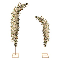 Gold Metal Floral Display Frame Curved Top Backdrop Stand Wedding Arch Events