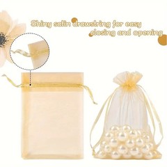 50PCS 4×6 inch Organza Gift Bags Drawstring Candy Mesh Favor Bags for Jewelry