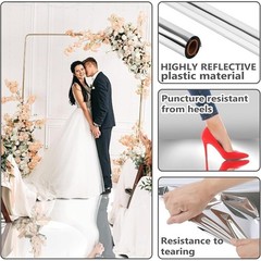 3.3×98.4 ft Mirror Rug Aisle Runner for Wedding Ceremony Double Sided Reflective