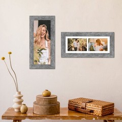 6×15 Picture Frame Display 2 opening 5X7 Double Picture Frame Collage,Multi P…