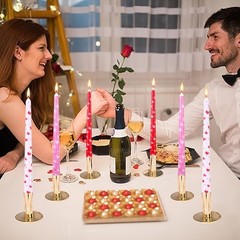 6 Pcs Valentines Heart Taper Candles-10 Unscented Valentine’s Day Heart-6Pcs